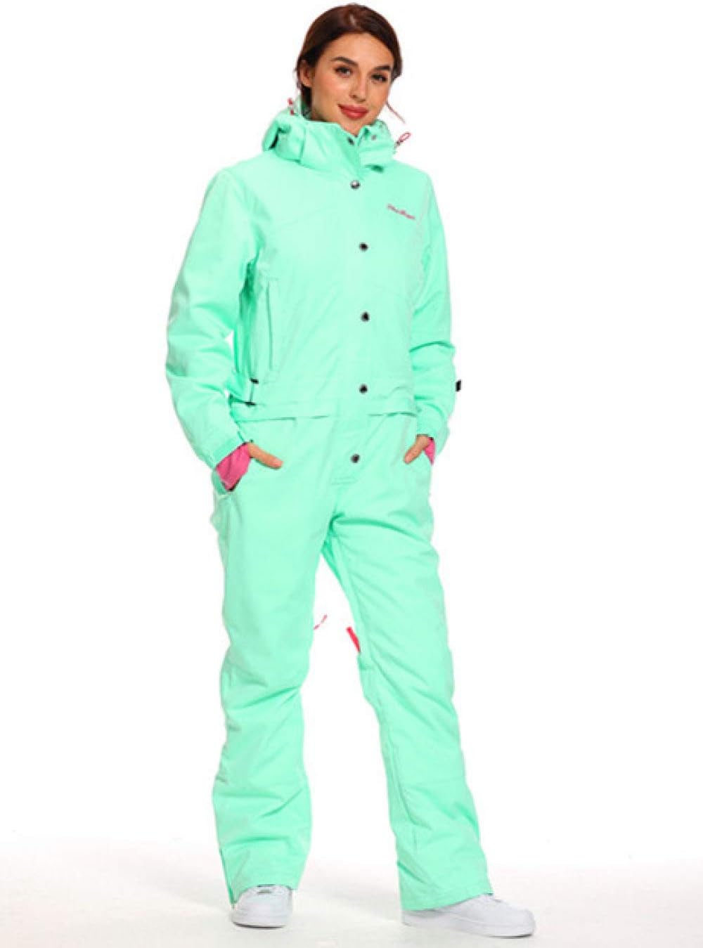 Blue Magic Winter Snowboard ski Jacket and Pant ski Suits Females Jumpsuit Women Snowboard Waterproof Overall New White XL 168CM 173CM (Green M 160CM)