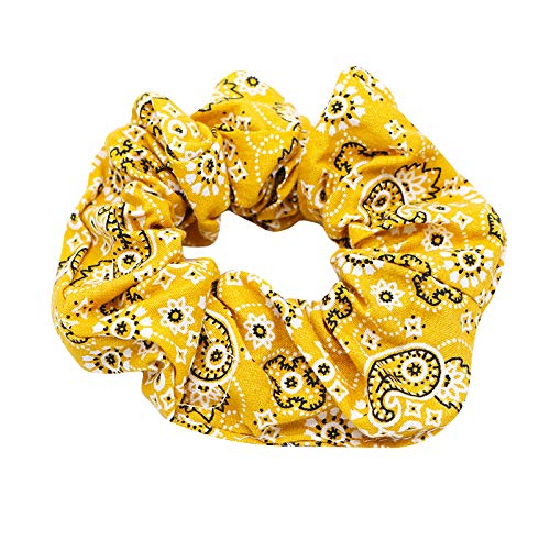 6 Pack Bandanna Floral Hair Scrunchies Print Slap Bracelet Ponytail Holder Elastic Hair Bands Wrist Fabric Scrunchy Hair Ties For Show/Sleepover Party #TOP3