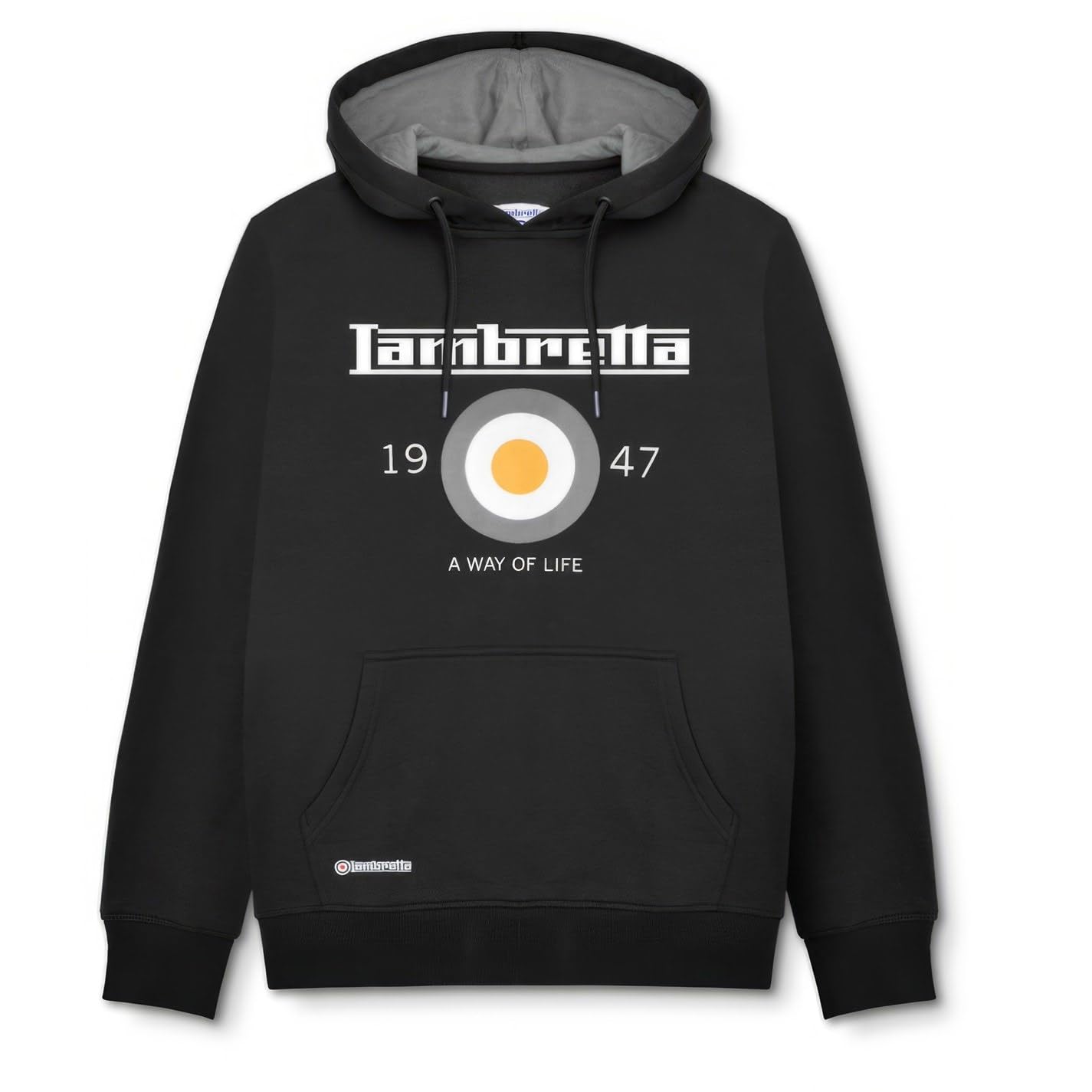 Lambretta Men's Black Target Hoodie in Size 2XL, Sports Direct