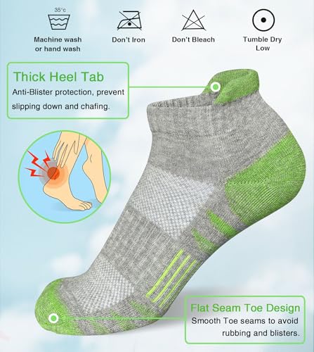 Womens Ankle Anti-blister Thick Cushioned Wicking Odor Resist Athletic Running Socks 5 Pairs2