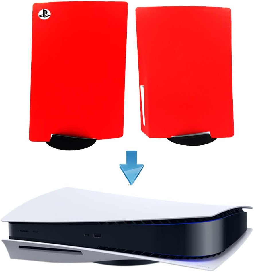 PS5 Silicone Skin Cover, Dustproof Anti-Scratch Anti-Fall Protector Case for Sony Playstation 5 Ultra HD/Digital Edition Console (Ultra HD, Red 2)