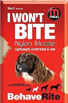 Mikki Dog Friendly Training Muzzle Easy Fit for Medium Dogs - Size 2