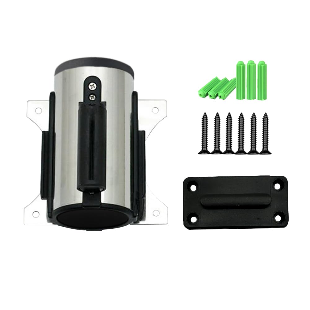 Barriera Retrattile In Acciaio Per Controllo Folla - Nastro Rosso Da Parete 5m, Per Esterni/Interni - Foto 12