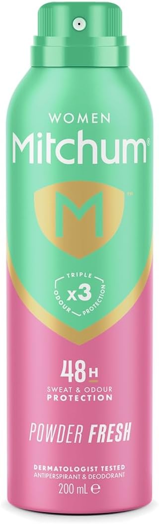 Mitchum Women Triple Odor Defense 48HR Protection Deodorant Spray & Antiperspirant (200ml), Powder Fresh
