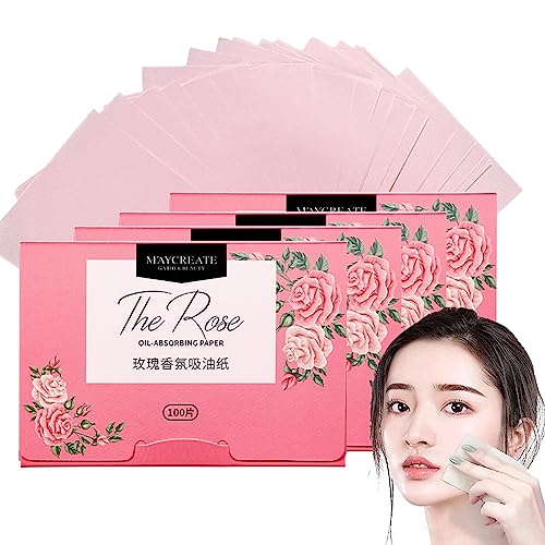 ZEACCT Papel Secante de Aceite 4 Paquetes Hojas Absorbentes de Aceite Papel Secante de Aceite Facial Natural, Papel Secante de Aceite, Papeles Secantes(Lavanda)