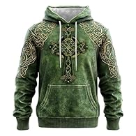 With a festive goblin graphic print in classic Irish green of St. Patrick's Day, perfect for holidays and celebrations. With comfortable, loose fit and cuddly hood - ideal for everyday use, street style and holidays. Made of soft and durable material...