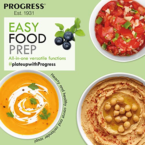 Progress-EK3171P-Mini-Food-Processor-Electric-Small-Chopper-BlendStirChopWhip-Easy-Food-Prep-Make-Baby-Food-Salads-Dips-1-L-Capacity-Stainless-Steel-Blade-Go-Healthy-CompactSpace-Saving