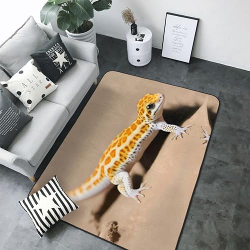 Tapis de sol doux motif léopard sable grand format salon