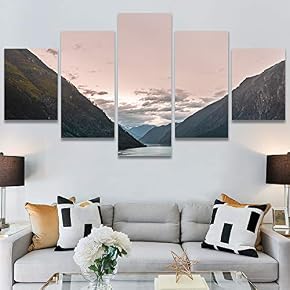 SIGNWIN 5 Panel Canvas Wall Art Calming Waters...