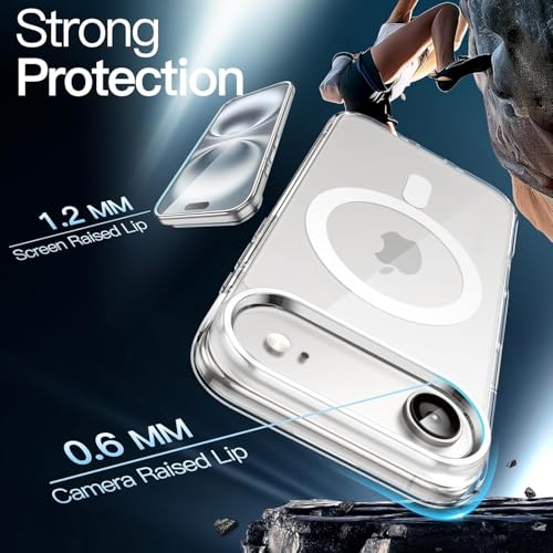 Image of Elzzi Clear Transparent Magsafe Cover for iPhone 17 Air Case (Compatible with Mag-Safe) Non Yellowing Non Slippery Shockproof Phone Case