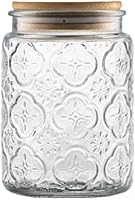 Vista 12 de ANSQU Recipiente de café con tapa, recipientes de vidrio de almacenamiento de alimentos de 34 onzas, recipiente hermético para encimera de cocina