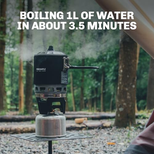 Image of Fire-Maple inchFixed Star 3 inch Personal Cooking System | Pot /Jet Burner Stove System with Electric Ignition | Ideal for Hiking, Camping, Backpacking, Fishing, Hunting Trips and Emergency Use, Black