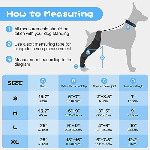Image of Dog ACL Knee Brace for Pet Recovery, Adjustable Straps, Universal Fit, Supportive and Comfortable, for Small, Medium, Large Dogs (X-Large, Black Right)