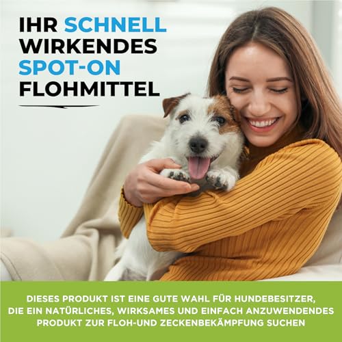 BUDDY'S Best 50ml Spot On Flohmittel Hund Bei Befall - Floh Zeckenschutz Hund - Flöhe Hund - Zeckenmittel Für Hunde - Spot on Hund Anti Floh Hund