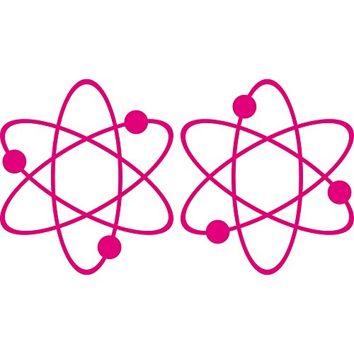 GreenIT 2 Sticker Tattoo 17cm Atom Big Bang Theory Characters Symbol Car Door Window Decor Film (Pink)