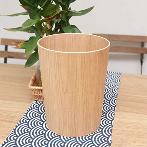 2.3 Gallons Wood Trash Can Wastebasket For Home Or Office, Japanese-Style Natural Wood Round Wastebasket, Lightweight, Sturdy For Under Desk, Kitchen, Bedroom, Den, Hotel, Or Kids Room (Light Wood-A) #TOP6