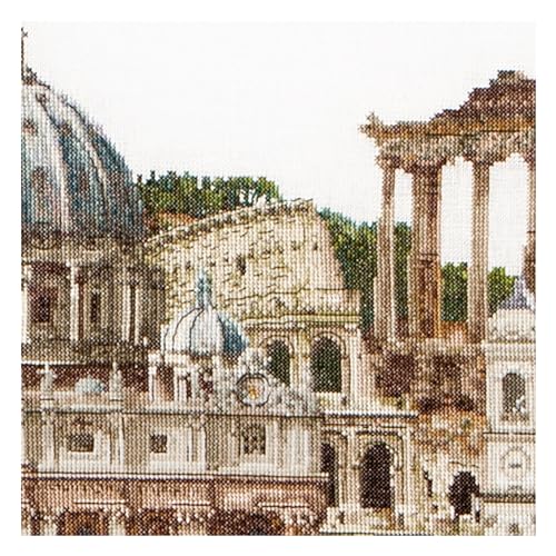Image of Thea Gouverneur - Counted Cross Stitch Kit - Rome Italy - Aida - 18 Count - Embroidery Kit for Adults - DMC Embroidery Threads and Other Cross Stitch Supplies Included - 499A