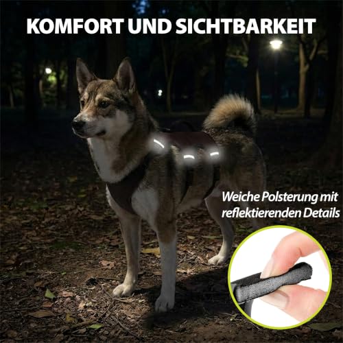 Ferplast verstellbares Hundegeschirr M Brustumfang 55-65 cm Schwarz