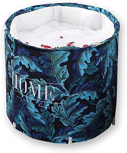 PP Bath Barrel, Household Bath Bucket Artifact Tub Bathtub Bath Barrel Baby Swimming Pool Round Collapsible Portable Thicken Whole Body Grown Ups Adult Female (Color : Leaf Color)
