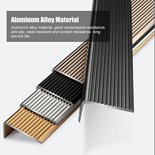 Nez de marche antidérapant aluminium escalier bois béton carrelage maison extérieur 110cm - 2