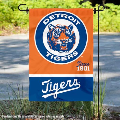 Bandera de jardín de Detroit Tigers de doble cara WinCraft banderín retro vintage exterior 2