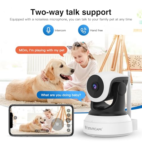 Image of VSTARCAM Indoor Security Camera, 2K with 360 Rotation, Human /Motion Detection with Auto Tracking, 2-Way Audio & DIY Voice, 2.4GHz WiFi Wireless, Cloud & SD Card Storage(up to 256GB)