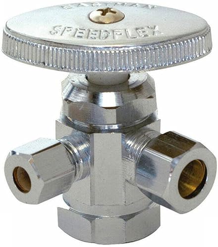 MaxLLTo Reemplazo de 1/2 pulgada FIP x 1/2 pulgada junta deslizante x 1/4 pulgada Comp Multi Válvula de parada de ángulo de latón para fontanería