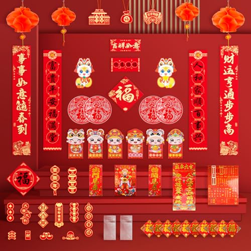 307 Pcs Chinese New Year Decorations 2025, Lunar New Year Decor Red...