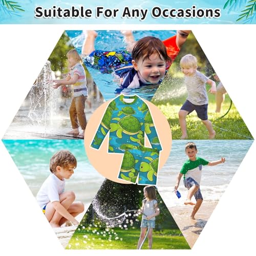 Bañador de 2 piezas para niños con protección UV de tortuga 5