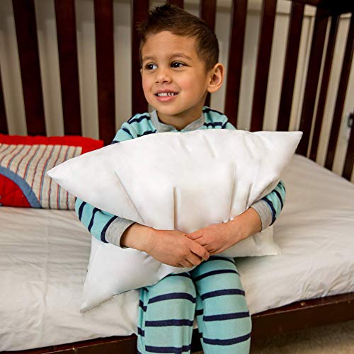 Image of Toddler Kids Pillowcase for Boys and Girls - White - Two Pack - 100% Twill Cotton - 13x18 Shrinks to fit - Envelope Style Closure - Machine Washable Soft Travel Size