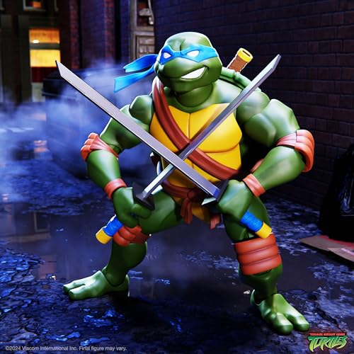 Image of Super7 ULTIMATES! Teenage Mutant Ninja Turtles Leonardo - 7 inch TMNT Action Figure with Accessories Classic Cartoon Collectibles and Retro Toys