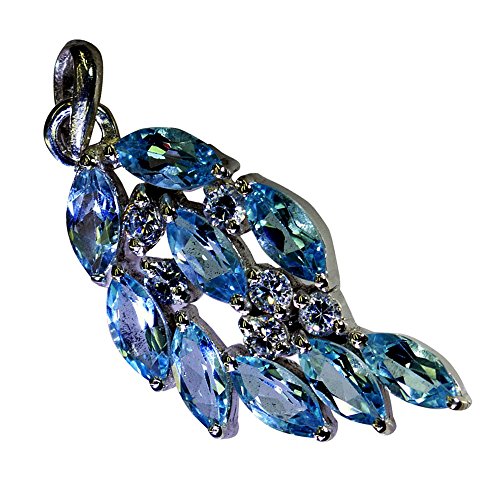 Pendentif en topaze bleue et argent pour le style quotidien