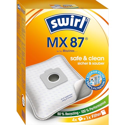 Swirl MX 87 MicroPor original: 4 Premium Microvlies Staubsaugerbeutel passend für