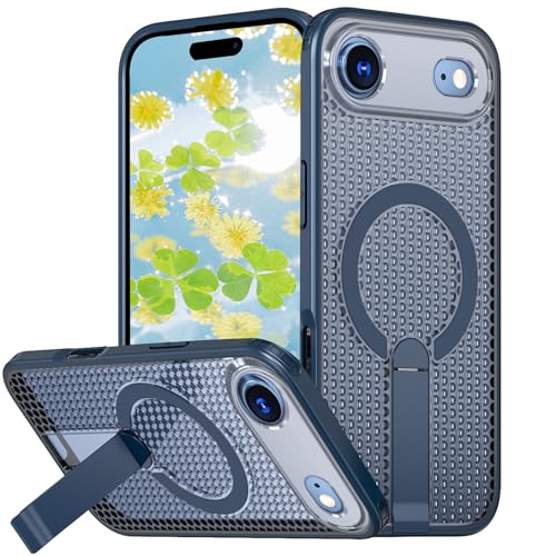 Fofvccv Funda disipación de Calor para Apple iPhone Air, Estuche Rígida Ultrafina de PC magnética con Soporte Plegable Carcasa Militar anticaída para iPhone Air - FX Blue