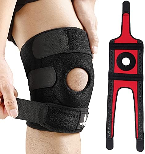 NEENCA Knee Brace with Side Stabilizers & Patella Gel Pads, Adjustable Straps Knee Support Wrap for Knee Pain,Running,Meniscus Tear,ACL,Joint Pain Relief, Injury Recovery,Sports-4 Sizes.