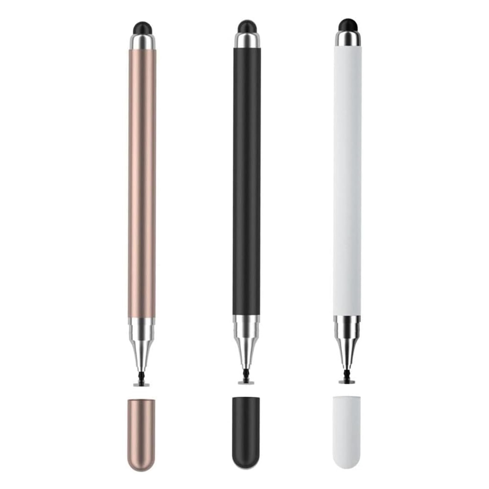 Redreo Lot de 3 Stylos 2 en 1 Universels Stylet capacitif pour écrans tactiles Apple iPhone iPad Android Microsoft