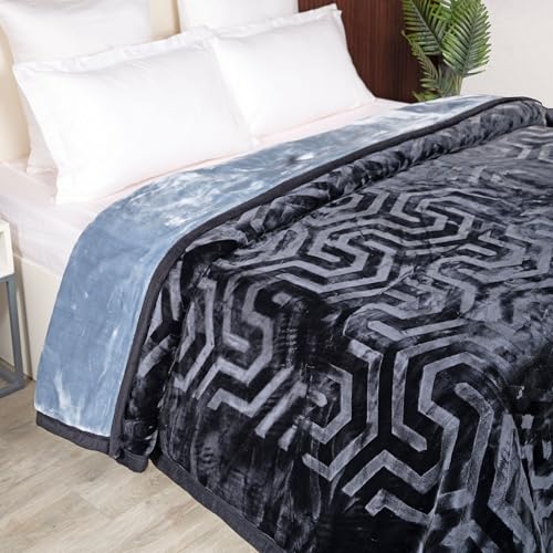 Image of MYTRIDENT Classic Style Me Solid Double Mink Blanket, 4kg, 100% Polyster, Periwinkle
