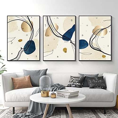 Affiche abstrait or et terre pour décoration salon moderne