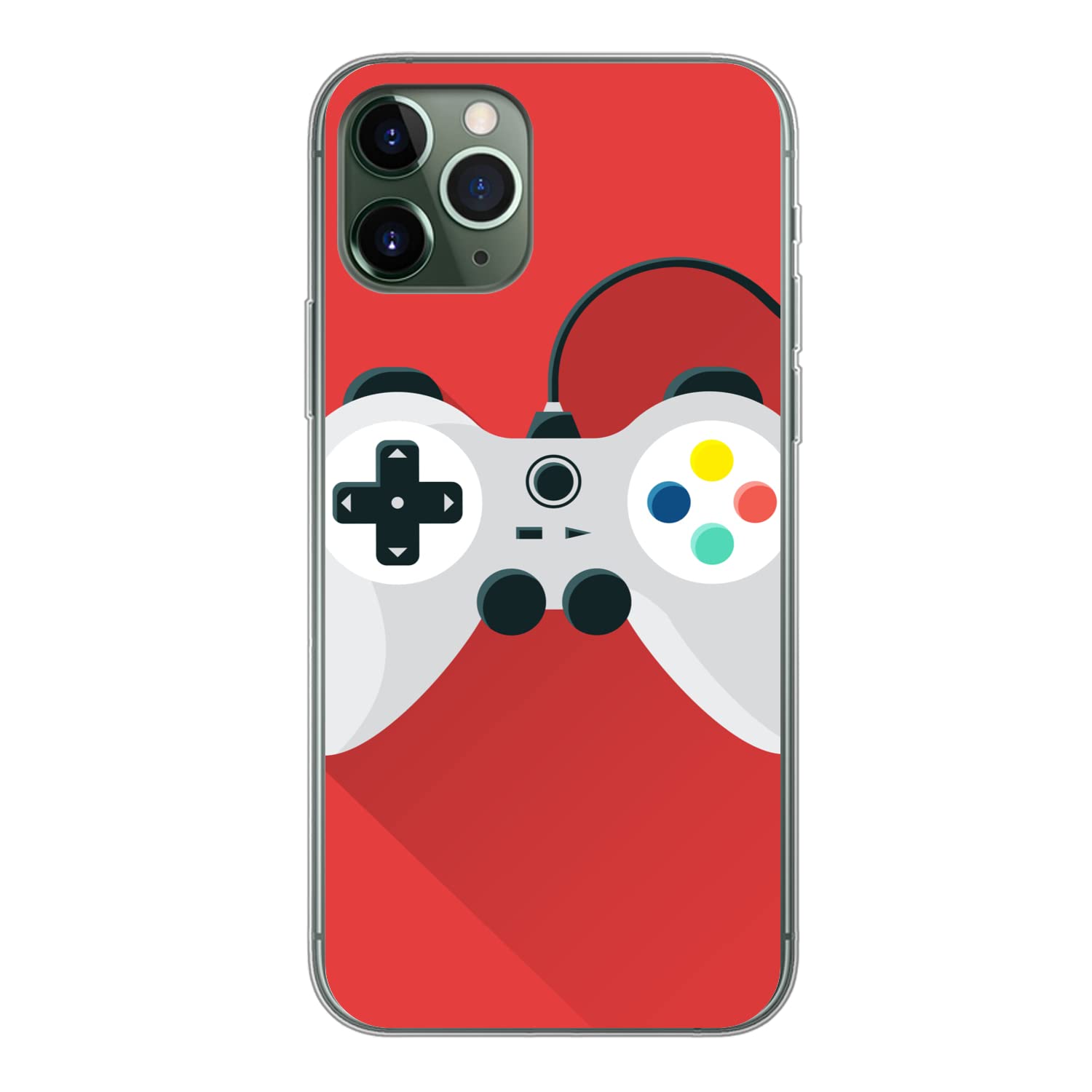 MuchoWow Funda para iPhone 11 Pro - Mando - Gaming - Rojo - Funda de Silicona/Funda Blanda para teléfono móvil
