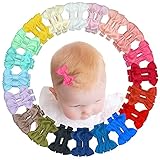 40PCS/20Pairs Baby Bow Clips Small 2Inch Cotton Hair Bows Fully Lined No Slip Clips for Baby Girls...