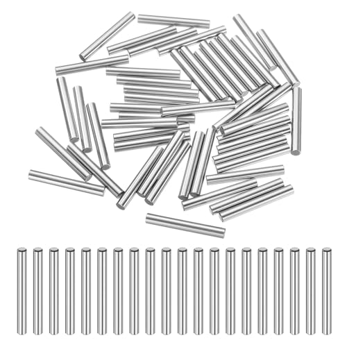 uxcell 50 Pcs 4mm x 34mm Dowel Pins Bearing Steel Cylindrical Dowel Pins Shelf Support Peg Pin Rod Fasten Elements Metal Shelf Pegs +/-0.02mm Diameter Tolerance, Silver Tone