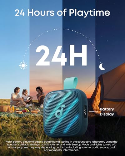Image of Soundcore Boom Go 3i Portable Bluetooth Speaker by Anker, 15W Punchy Sound, 24H Playtime, IP68, BassUp 2.0, Emergency Charging, Bluetooth 6.0, Waterproof Speaker for Hiking /Cycling /Camping (Blue)