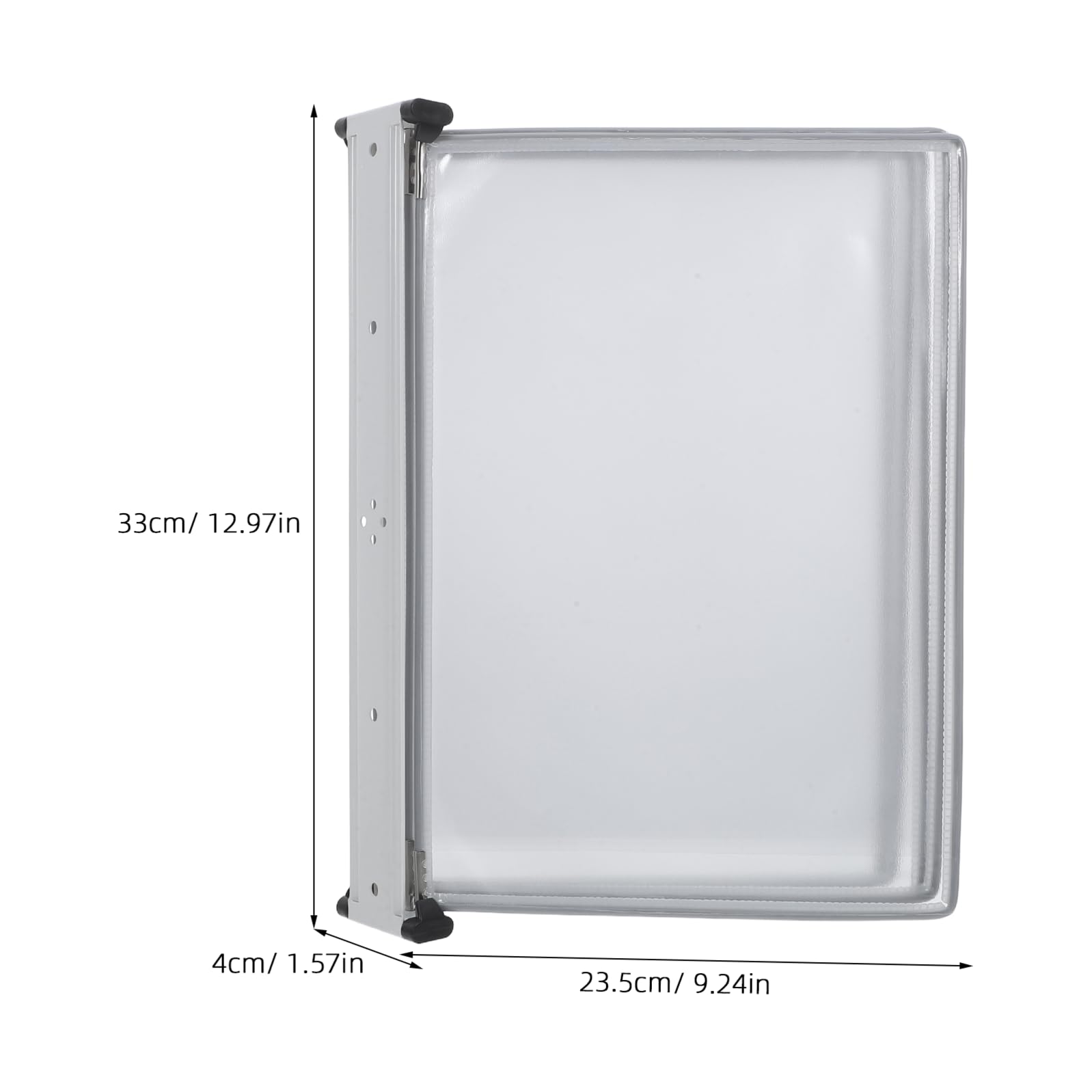 Lurrose Organizzatore di File da Parete A4 5 Tasche Ribaltabili, Porta Cartelle in Ferro e Pvc Grigio, Espositore per Documenti Salvaspazio per Uffici e Sale Riunioni