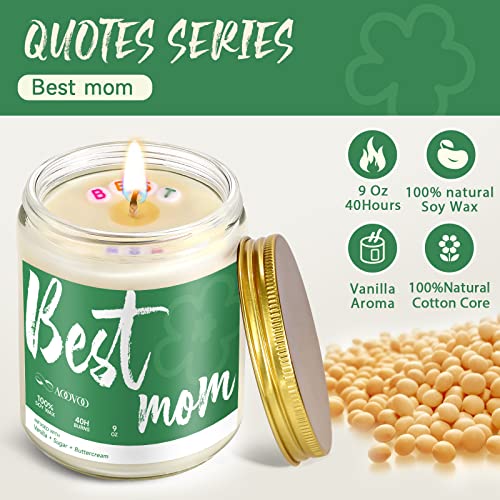Birthday Scented Candle Gifts For Mom - Vanilla, Sugar, And Buttercream Scented Soy Wax Candle, Mom Birthday Present, Gifts For Women Unique, 9Oz 40 Hour Burn Time Handmade Aromatherapy Soy Candle #TOP3