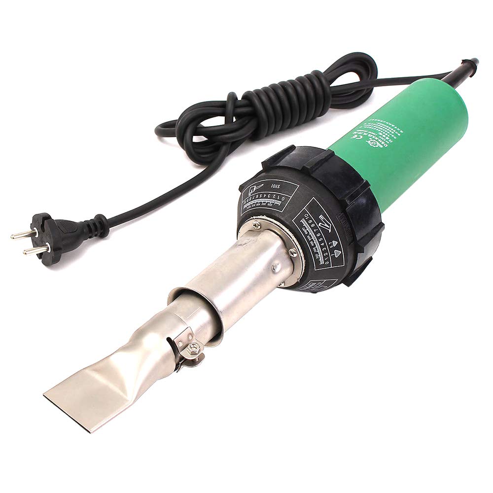 Kit torcia per saldatore in plastica ad aria calda da 1500 W con elemento riscaldante di ricambio - Include triangolo con punta piatta da 6 mm e ugelli veloci rotondi e rullo in