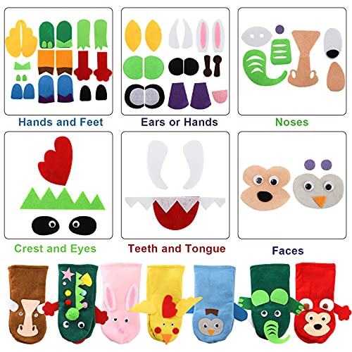 Topzea TO-HANDPUPPETMAKINGKIT-12P 12 Pack Hand Puppet Making Kit, Kids Craft And Art Aupplies Felt Sock Puppet Creative Diy Make Your Own Puppets Kits thumb #2