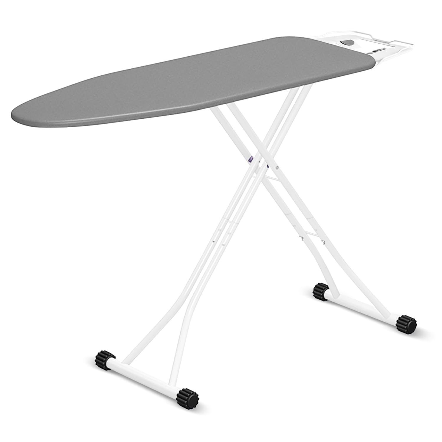 Hibtn Ironing Board, 110 x 35cm - T Leg Design Folding Non Slip Adjustable Height 75-95cm Lightweight Iron Board Rack, Gray