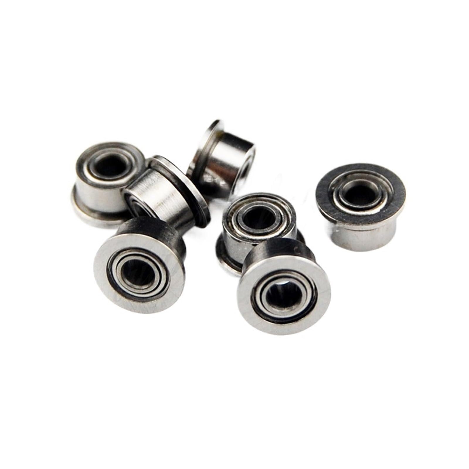 Industrial Shaft Bearings, 10 Pieces MF52ZZ MF62ZZ MF63ZZ MF74ZZ MF83ZZ MF84ZZ to MF148ZZ Miniature Flange Bearings Thin Wall Metal Shielded Bearings(MF105ZZ 5x10x4mm)(MF105ZZ 5x10x4mm)