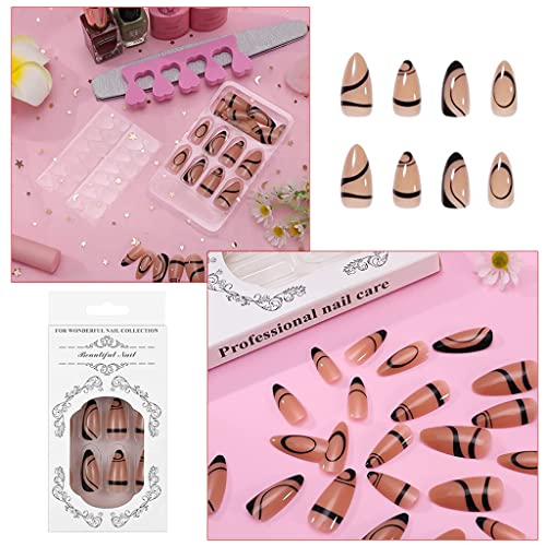 Image of MAYCREATE French Press On Nails, 24pcs, Artificial Gel Set