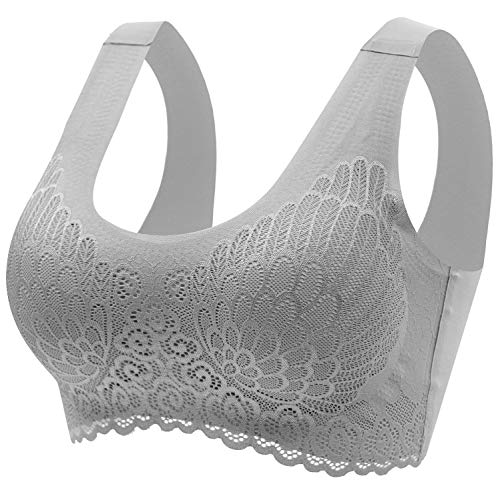UMIPUBO Sujetador Deportivo para Mujer sin Costuras Yoga Sujetador de Encaje Sujetador de Contorno 5D Sujetadores para Dormir de Talla Grande Cómodos Suave y Almohadillas Extraíbles Sujetador Deporte